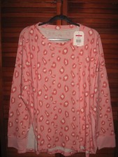 NWT Wonderly Studio Pink Animal Print Side Slit Crew  Tunic Top Sz XXL Pit-P 28