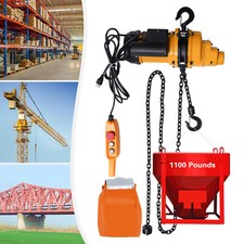 1300W Electric Chain Hoist 110V Orange Chain Hoist Kit 1100lb Single Chain Hoist picture