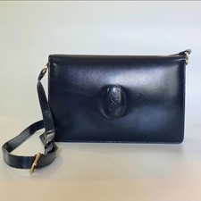 Vintage Yves Saint Laurent Bag, Dark Navy Blue Leather Crossbody, Early 1980s picture