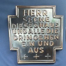 Antique German House Blessing Plaque. Haussegen. M. Hauber. picture