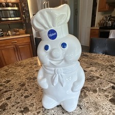 Vintage 1988 Pillsbury Doughboy Poppin Fresh Cookie Jar With Lid, 12 Inch picture
