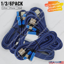 10Ft 6FT 90 Degree Right Angle USB Cable 10Ft 6FT Long For iPhone 11 12 13 14 XR picture