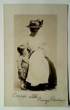 Vintage 1900s Real Photo Postcard Woman with Two Children RPPC picture