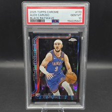 🔥PSA 10 Pop 1🔥 2025Topps Chrome  Alex Caruso #170 Black Raywave Refractor 6/10 picture