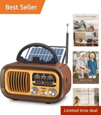 Vintage-Inspired J-150 Bluetooth Radio - Portable AM FM Speaker With Solar & USB picture