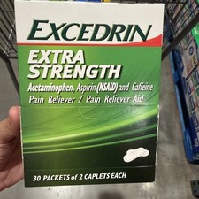 Excedrin Extra Strength Pain Reliever 60 Caplets 30 Packets of 2 Caplets Each picture