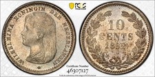 1892 Netherlands 10 Cents PCGS MS64 Lot#G1975 Silver Choice UNC picture