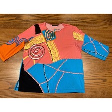 Picadilly Fashions Womens Medium Abstract Rhinestone 3/4 Sleeve Top Canada picture