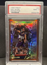 1996 Topps Finest Common Bronze Ray Allen #22 Refractor Rookie Apprentices PSA 9 picture