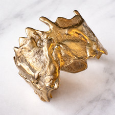 Brutalist Silver Brass Cuff Bracelet Drip Design picture