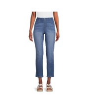 NWT Women's Time and Tru Blue Straight Leg Stretch Pants Mid Rise Multiple Sizes picture