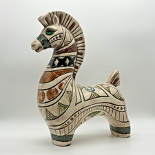 Vintage Jamar Mallory A-23 Ceramic Trojan Horse MCM Folk Art 13.5 picture