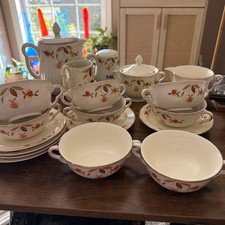 19 Pieces Jewel Tea Autumn Leaf  Items Listed  Soup,Cream, Sugar, Coffee Pot picture