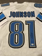 CALVIN JOHNSON SIGNED Detroit Lions CUSTOM JERSEY COA Auto VERY NICE picture