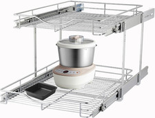 Organizador extraíble gabinete 2 niveles 14x21 cocina despensa estante deslizant picture