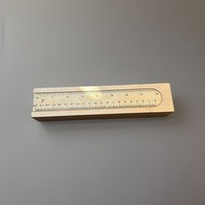 vintage wooden pencil case, swing open secret compartment, original owner picture