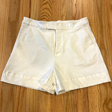 Tuckernuck Ruth Women’s Chino Shorts Size 6 White High Rise Pockets Zip picture