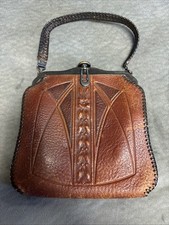 Antique Hand Tooled Leather Purse Made July 29, 1918- Unbelievable Condition picture