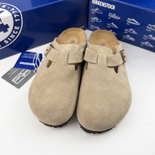 Birkenstock Boston Soft Footbed Suede Clog Unisex Shoes Have Taupe Narrow/Wide picture