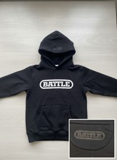 BATTLE Black Hoodie Youth Small Cotton-Polyester Blend picture