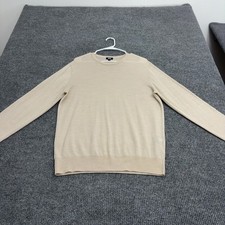 Uniqlo Sweater Mens M Tan Wool Crewneck Minimalist Classic picture