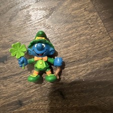 Smurfs Good Luck Smurf Lucky Leprechaun Shamrock 20176 Vintage St Patrick's 1982 picture