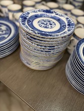Mottahedeh Williamsburg Imperial Blue Bread Plates Set of 8 Floral Porcelain picture