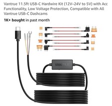 Vantrue 11.5ft USB-C Hardwire Kit (12V–24V to 5V) with Acc Functionality,...  picture