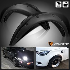 Fits 4PC Universal Flexible Front+Rear Car Fender Flares Extra Wide Wheel Arches picture