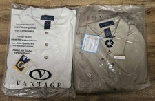 2 Vtg NAPA Autocare Shirts Size XL White Polo & Brown Button Up Shirt Vantage B picture