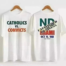 Catholics Vs Convicts 1988 Vintage T-Shirt College Football Rivalry Notre Dame picture