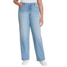 NWT Gloria Vanderbilt Relaxed Straight Jeans Light Blue High Rise Denim Size 16 picture