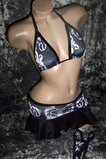 EXOTIC DANCER STRIPPER 3 PC MINI SKIRT SET MED UV FROM ENGLAND picture