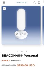 Homeolux BEACON40 Solo Light Therapy Box Adjustable 4 Settings White w/Adapter picture