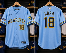 Milwaukee Brewers - #18 Luis Lara-powder-blue-2026-Stitched Jersey ِAll sizes picture
