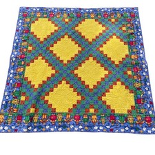 Quilt Irish Chain or Log Cabin Style Quilt Framed with Bears Holding Hands picture