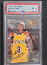 1996 Fleer Metal #137 Kobe Bryant Los Angeles Lakers RC Rookie HOF PSA 8 NM-MT picture