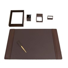 Leather Desk Set (6 Piece – Chocolate Brown) 34