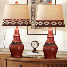 Farmhouse Bedside Western Rustic Table Lamps for Living Room, 2 Piece Set picture