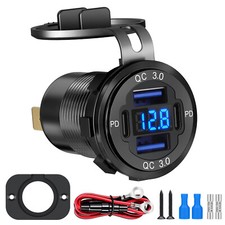 12-24V 4 Port Fast Car Charger QC3.0 & PD USB C Outlet Socket for Boat RV Marine picture