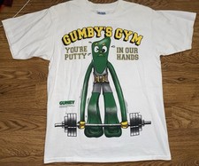 Vintage Gildan 1994 Prema Toy Gumby “Gumby’s Gym” Great Logo Shirt Size Large picture