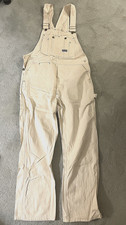 VTG Big Smith White Painters Overalls Deadstock NOS Y2K Baggy 34x32 Canvas picture
