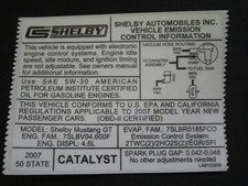 OEM 2007 Shelby GT-H Hertz GTH Emission Decal 4.6 Ford Mustang NEW OLD STOCK picture