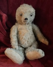 Vintage Earless Straw Stuffed Teddy Bear 1930’s picture