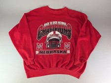 Vintage Nebraska Cornhuskers Huskers Crewneck Sweatshirt Red 2XL Champions 1995 picture