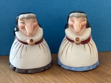 Antique ceramic KITCHEN WITCH SALT & PEPPER hags Babushka/Baba Yaga MADE  JAPAN picture