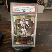 2009 Playoff Contenders Tiki Barber Legendary Contenders Black Auto #78 PSA 10 picture