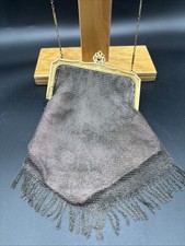 Antique 1920s Whiting & Davis Mesh Purse Flapper Bag Silk Lining Note Provenance picture