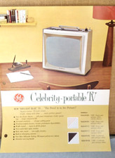 1958  GE Celebrity Potable TV Television - Promotional Flyer - Superb Condition picture