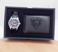 Chicago Bears NFL Black Watch And Wallet Gift Set -   picture